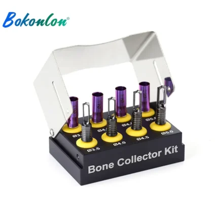 Bokonlon Self-Sharpening Bone Collector Kit with Depth Stopper Sleeves | Automatic Sharpening Autogenous Bone Harvesting Drill Set | GBR Surgical Kit (Ø3.5mm - Ø5.0mm)